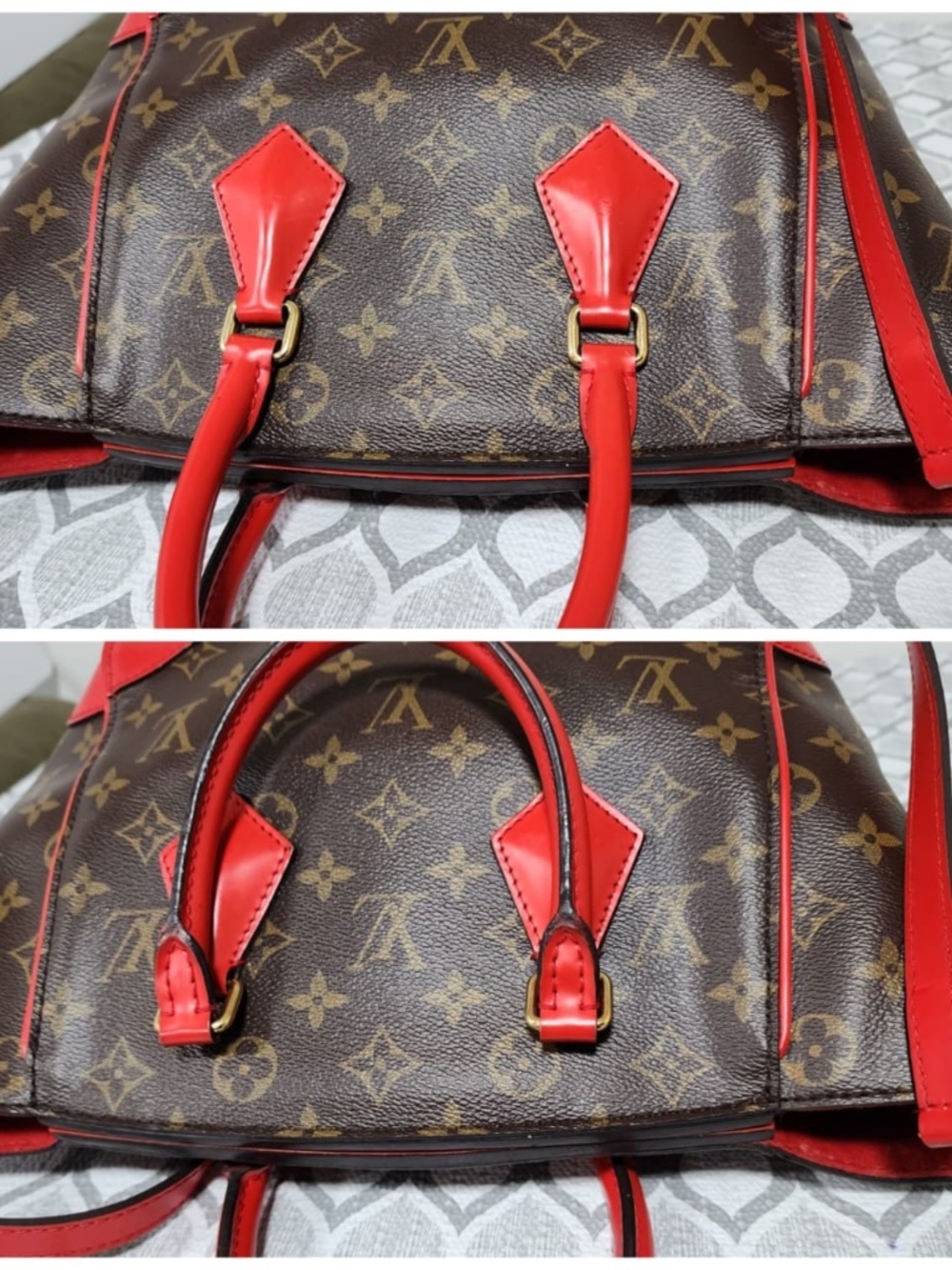Authentic LOUIS VUITTON Phenix Monogram Canvas Shoulder Bag Brown/Red - Picture 11 of 16